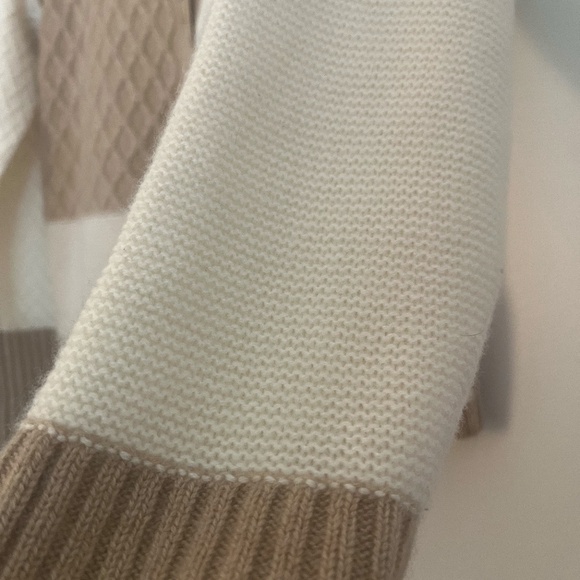 ✨ Rachel Zoe 100% 2-ply Cashmere Textured Patchwork Knit Preppy Cardigan ✨ - Picture 9 of 10